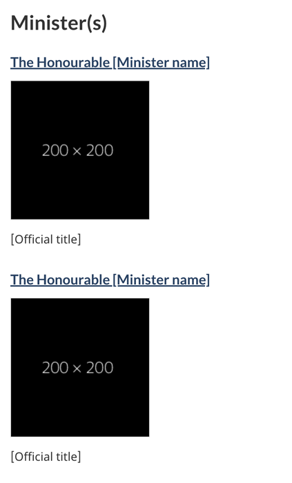 Minister or institutional head for small screens. Text version below: